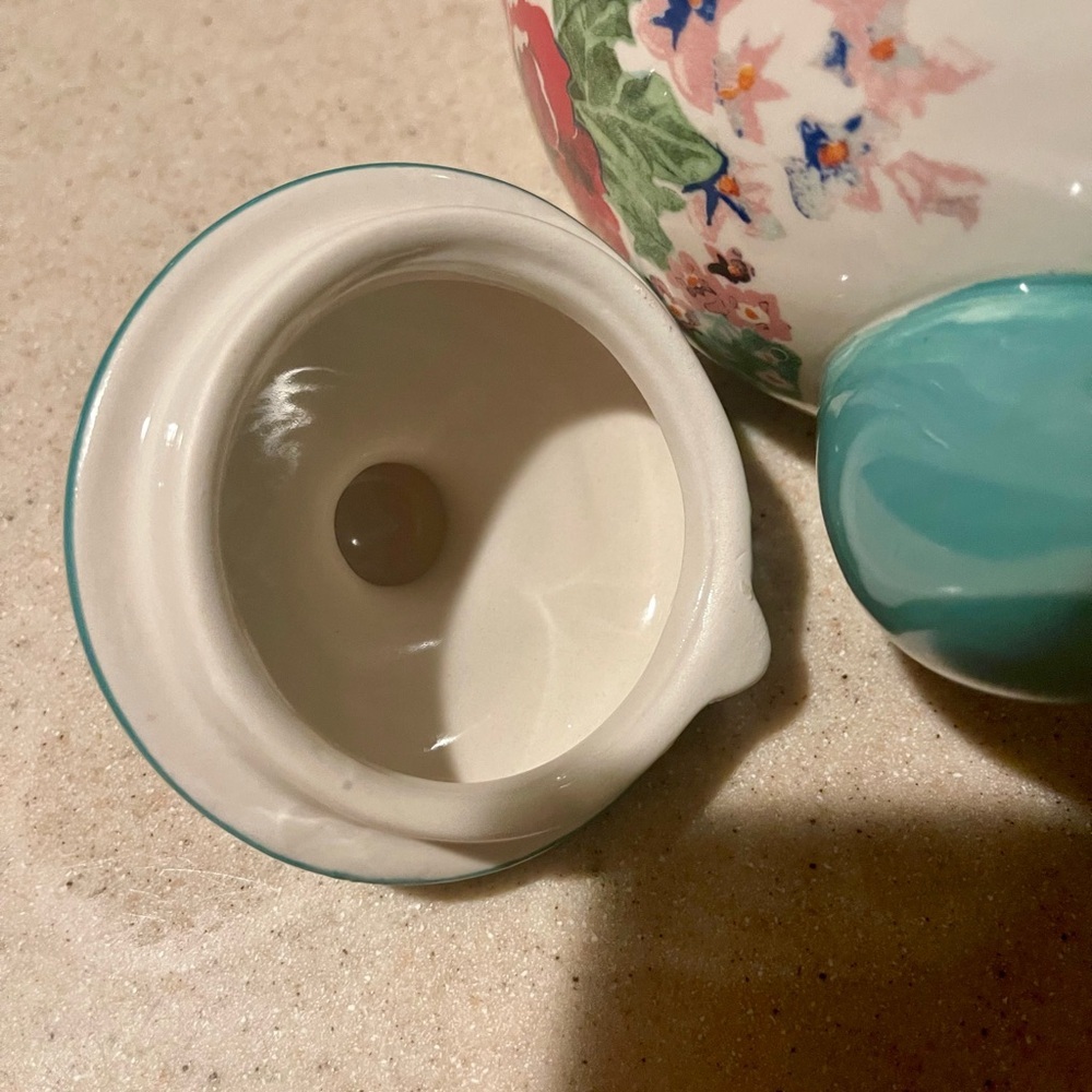 The Pioneer Woman Teal and Cream Floral Teapot - Picture 6 of 13
